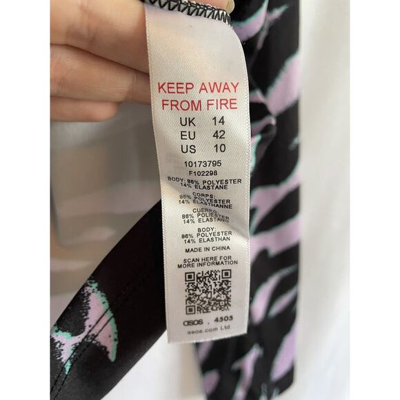 ASOS Women's Half Zip Activewear Top Purple/Black Long Sleeve Size 10 US - Picture 6 of 7